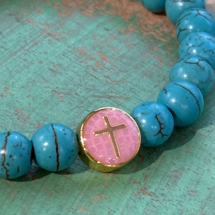 Mosaic Cross Turquoise Bracelet