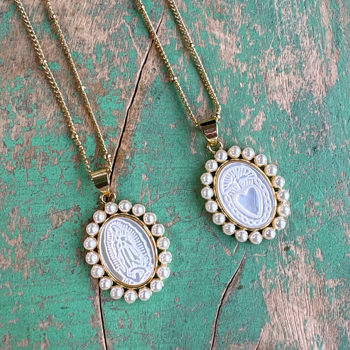 Mother of Pearl Halo Necklace