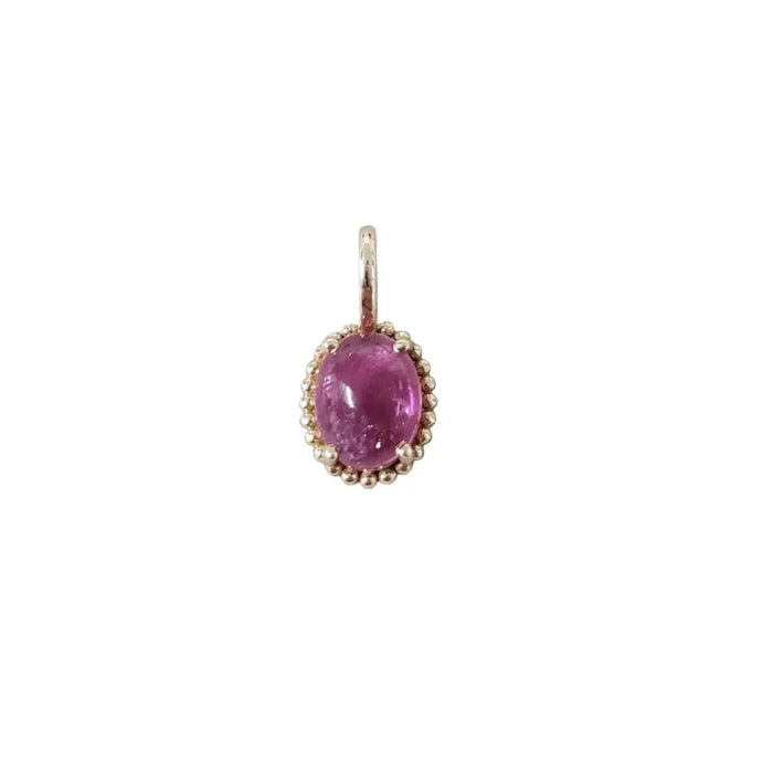 Natural Pink Tourmaline Cabochon Charm - K Jewelry Accessories