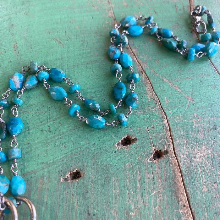 Natural Turquoise Flower Necklace