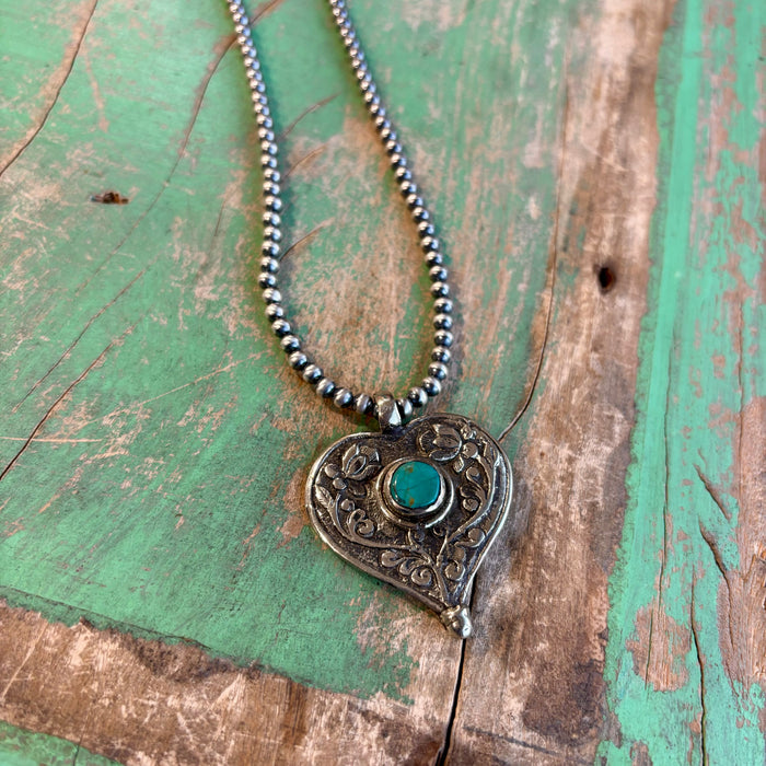 Round Turquoise Heart