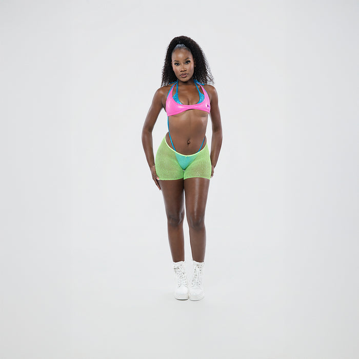 Neon Green Shorties Stockings
