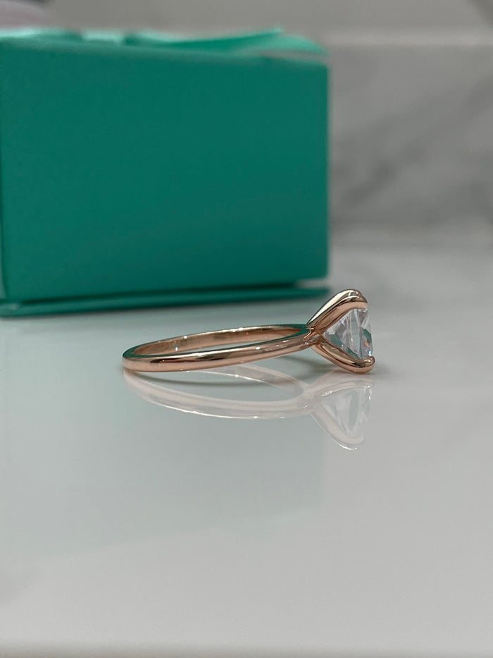 New In! Rose Gold over Sterling Silver 925 3CT Cushion cut engagement ring with the finest 5A CZ diamond, promise ring