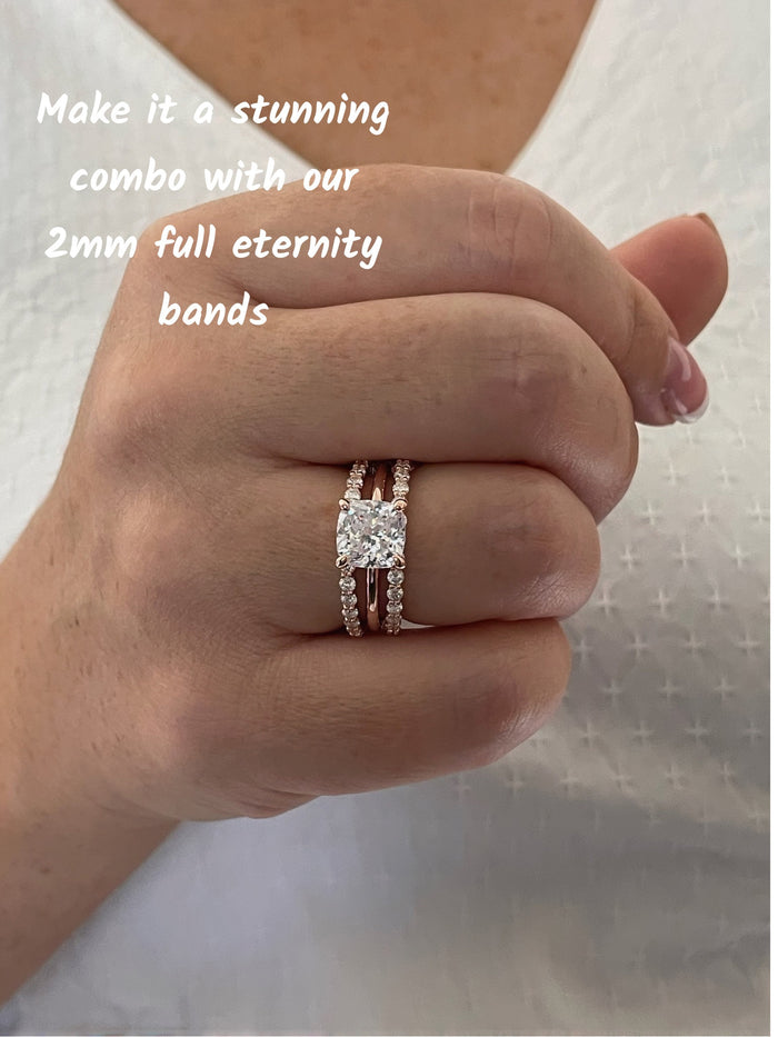 New In! Rose Gold over Sterling Silver 925 3CT Cushion cut engagement ring with the finest 5A CZ diamond, promise ring