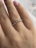 New In! Sterling Silver 925 curved CZ diamonds wedding band
