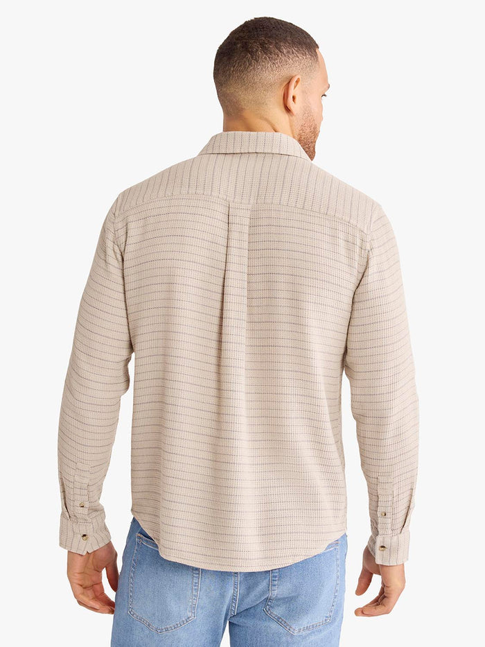 Oasis Long Sleeve Button Up | Beachwood Waffle Stripe