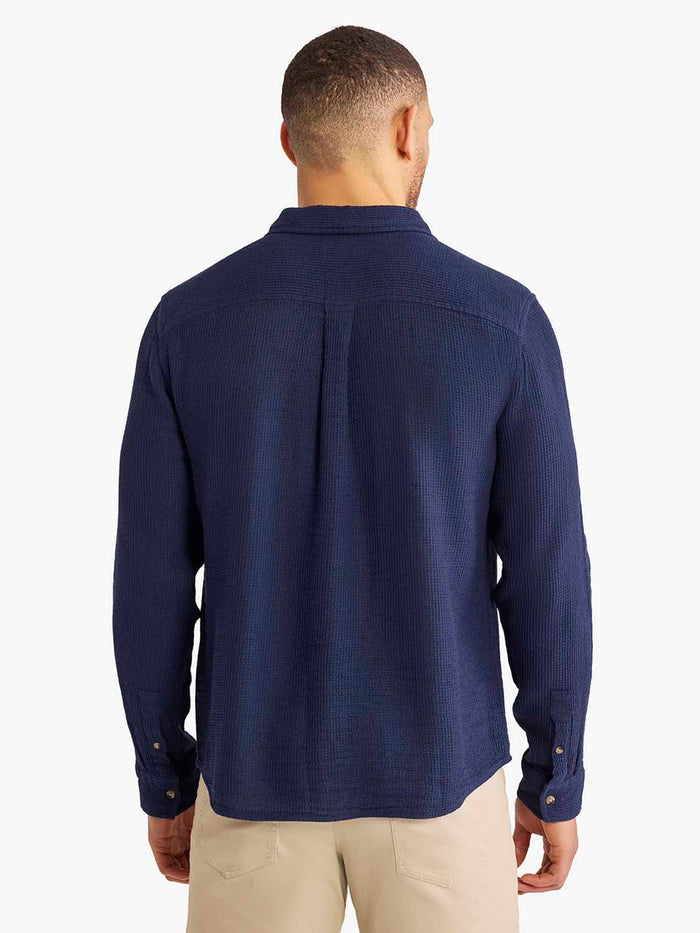 Oasis Long Sleeve Button Up | Navy Waffle