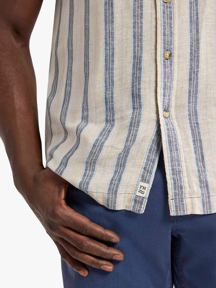 Oasis Textured Shirt | Sea Blue Stripe