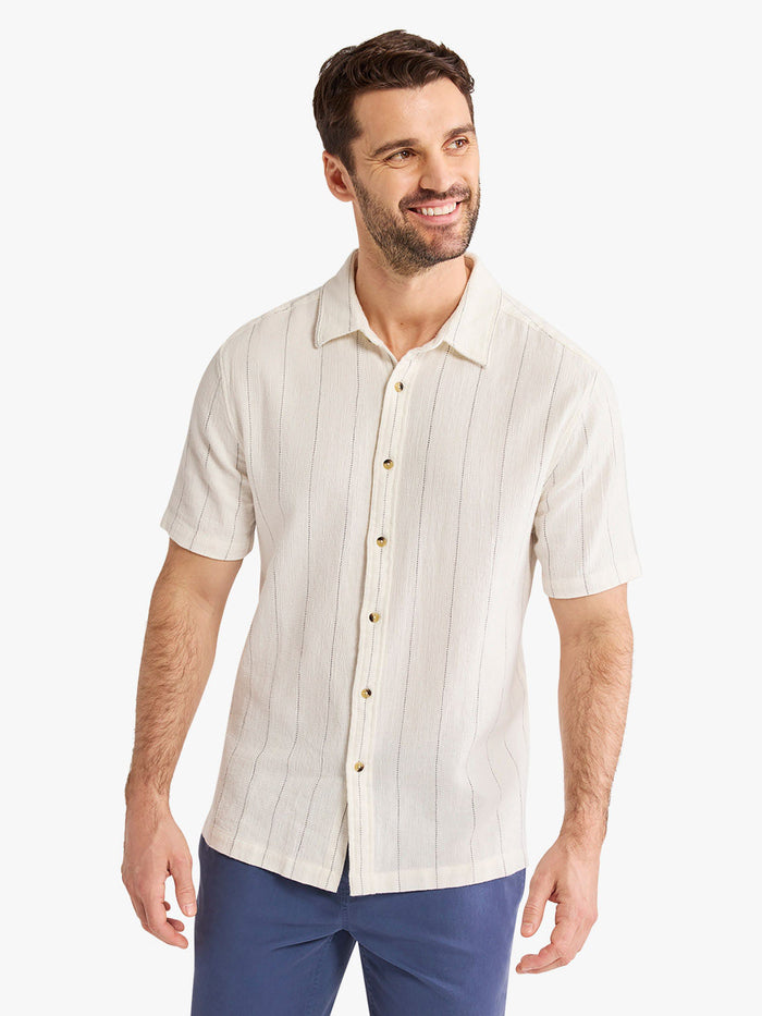 Oasis Textured Shirt | Shell Stripe