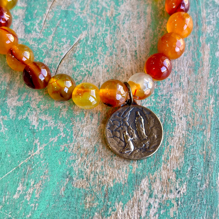 Orange Our Lady of Lourdes Bracelet