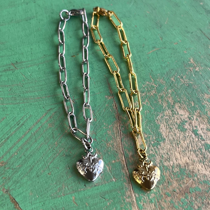 Paperclip Sacred Heart of Jesus Bracelet
