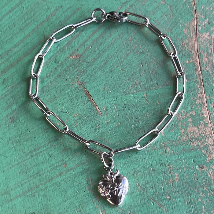 Paperclip Sacred Heart of Jesus Bracelet