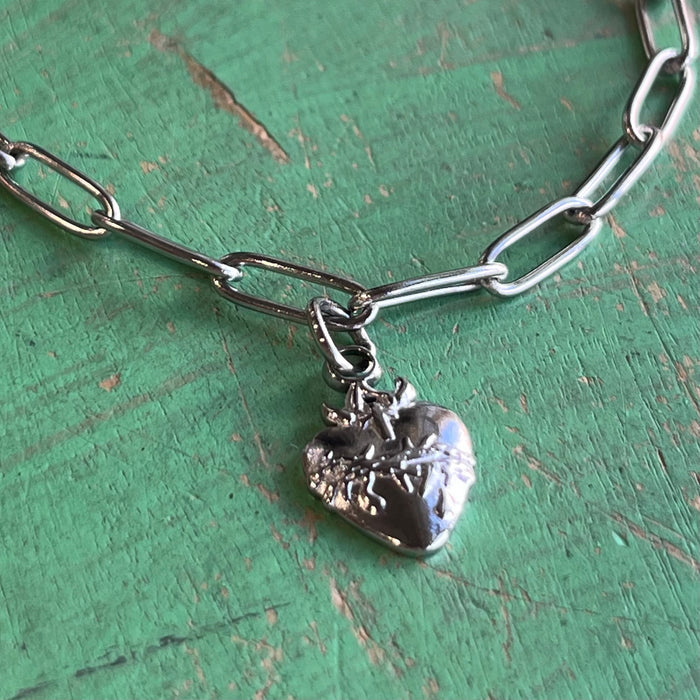 Paperclip Sacred Heart of Jesus Bracelet