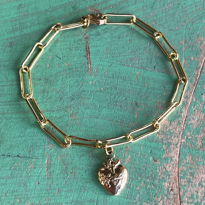 Paperclip Sacred Heart of Jesus Bracelet