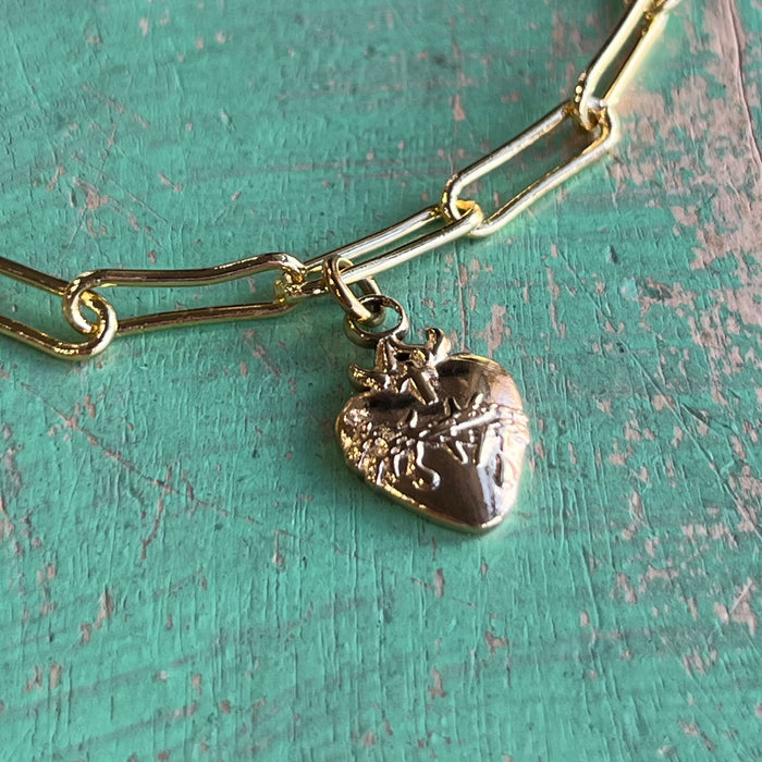 Paperclip Sacred Heart of Jesus Bracelet