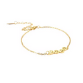 Gold paw-print link chain bracelet with small paw charms and lobster clasp