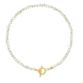 Freshwater pearl necklace with baroque pearls and gold D pendant
