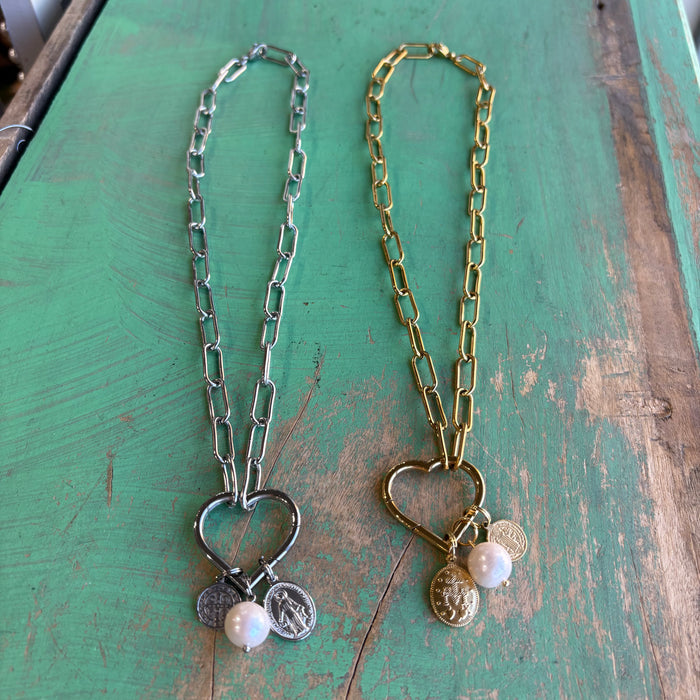 Pearl Of Wisdom Paperclip Chain Necklace