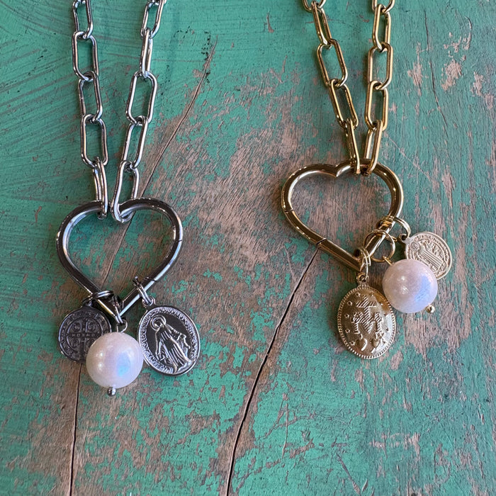 Pearl Of Wisdom Paperclip Chain Necklace