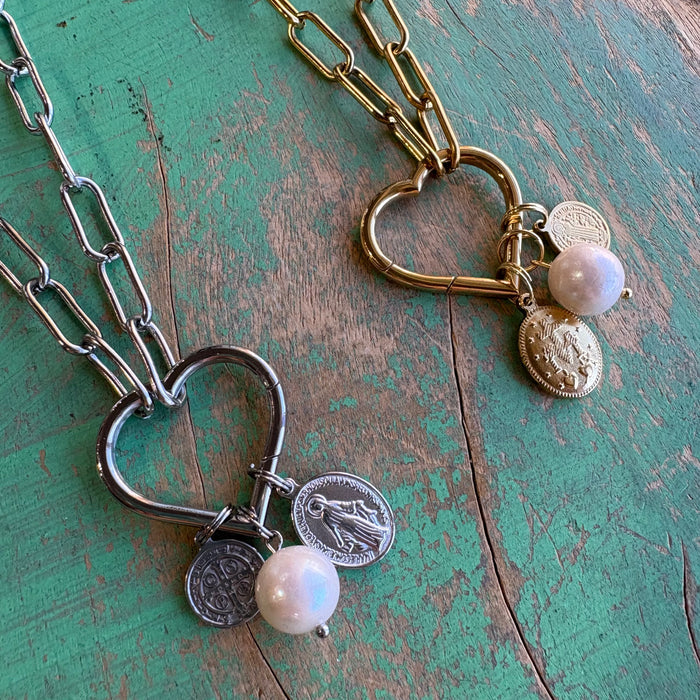 Pearl Of Wisdom Paperclip Chain Necklace