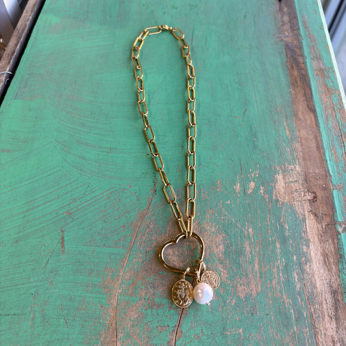 Pearl Of Wisdom Paperclip Chain Necklace