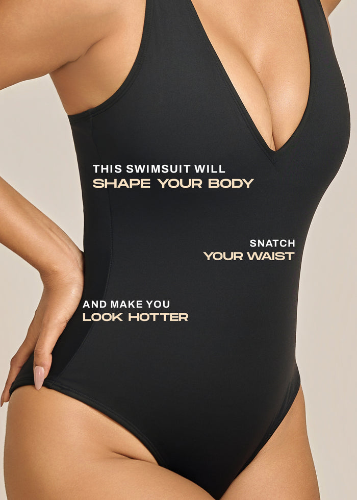 Plunge Neck Shapewear Swimsuit