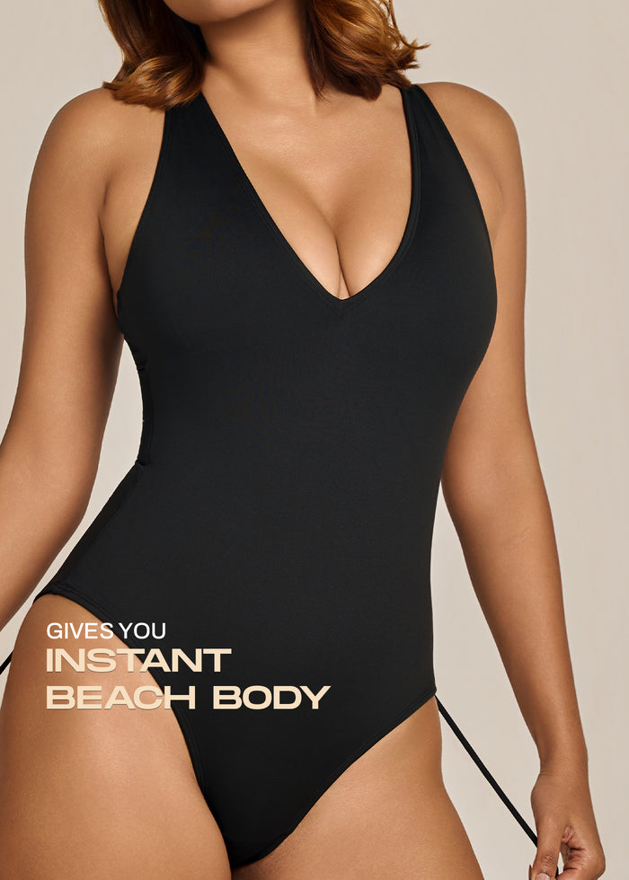 Plunge Neck Shapewear Swimsuit