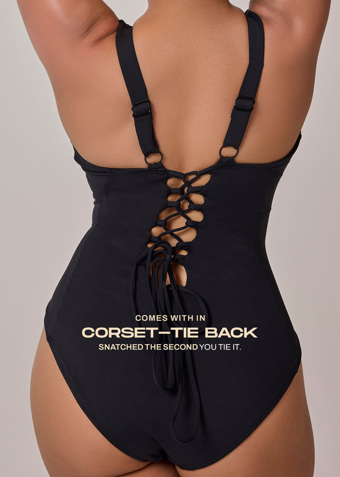 Plunge Neck Shapewear Swimsuit