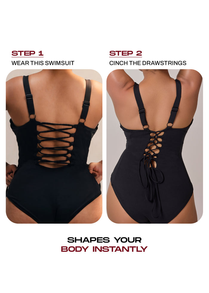Plunge Neck Shapewear Swimsuit