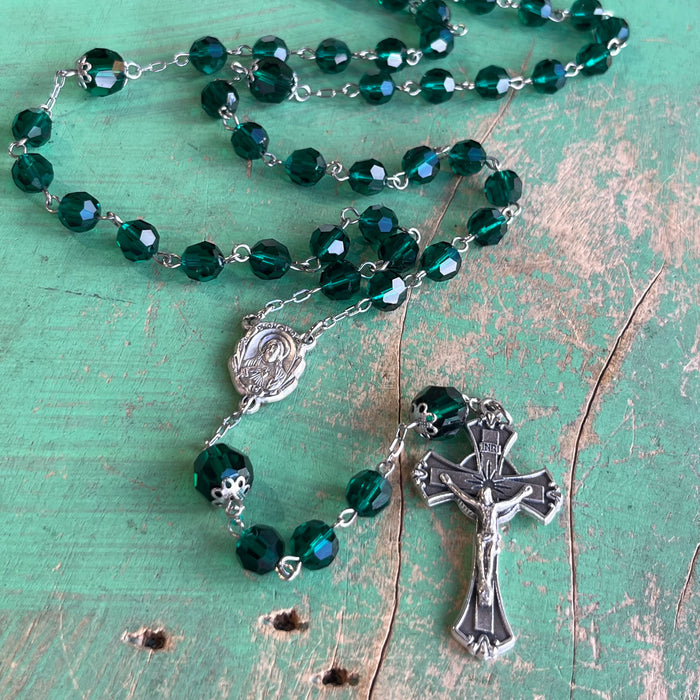 Preciosa Emerald Crystal Rosary