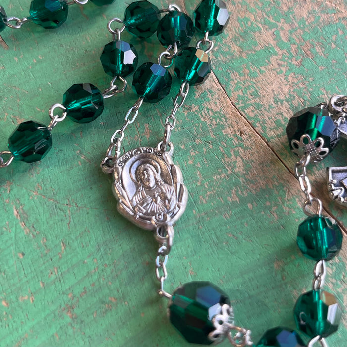 Preciosa Emerald Crystal Rosary