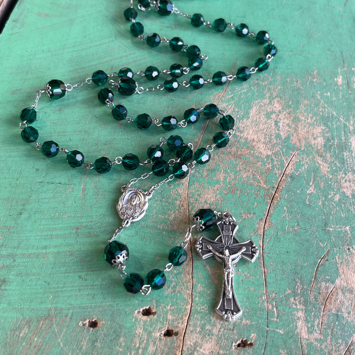Preciosa Emerald Crystal Rosary