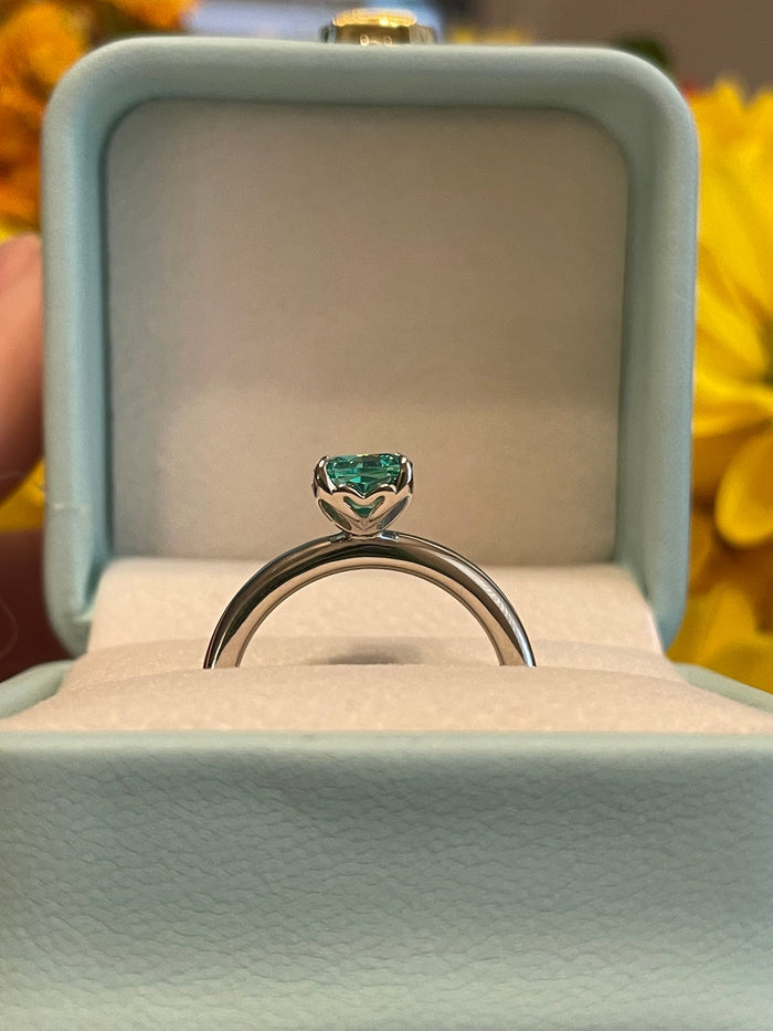 Radiant Cut Parabia CZ Ring: Sterling Silver Engagement Ring