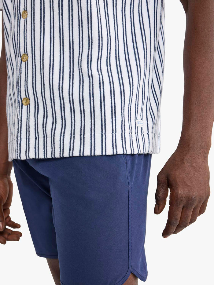 Ravello Terry Short Sleeve Button Up | Beach Stripe