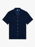 Ravello Terry Short Sleeve Button Up | Navy