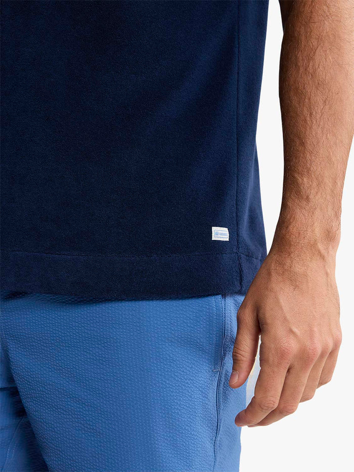 Ravello Terry Short Sleeve Button Up | Navy
