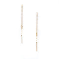Rice Pearl Threads Gold featuring genuine freshwater rice pearls suspended on fine gold vermeil thread earrings over 925 sterling silver.