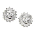 Round Flaming Sacred Heart Earrings
