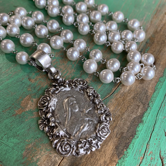 Saint Therese de Lisieux Pearl Necklace or Earrings