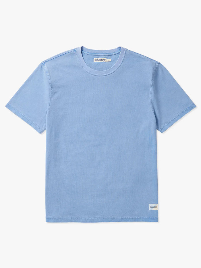 Light blue saltaire t-shirt on a white background