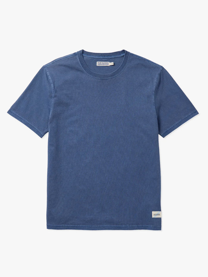 Navy blue saltaire t-shirt on a white background