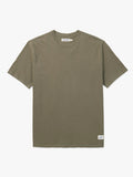 Olive green saltaire t-shirt on a white background