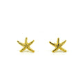 Gold seastar stud earrings crafted in gold vermeil over 925 sterling silver