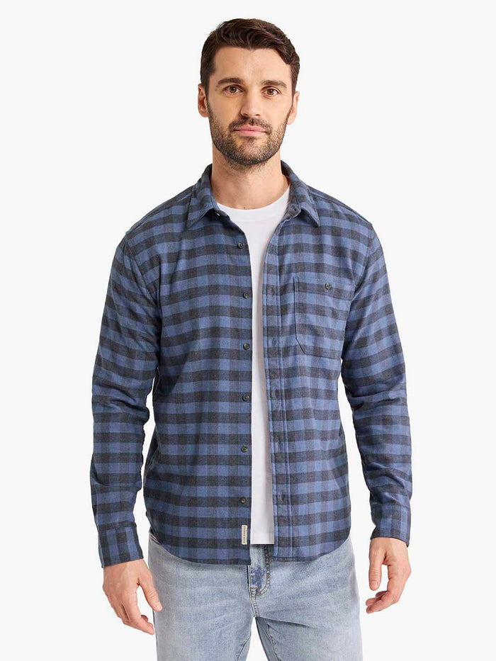 Seaside Lightweight Flannel Shirt | Blue Check