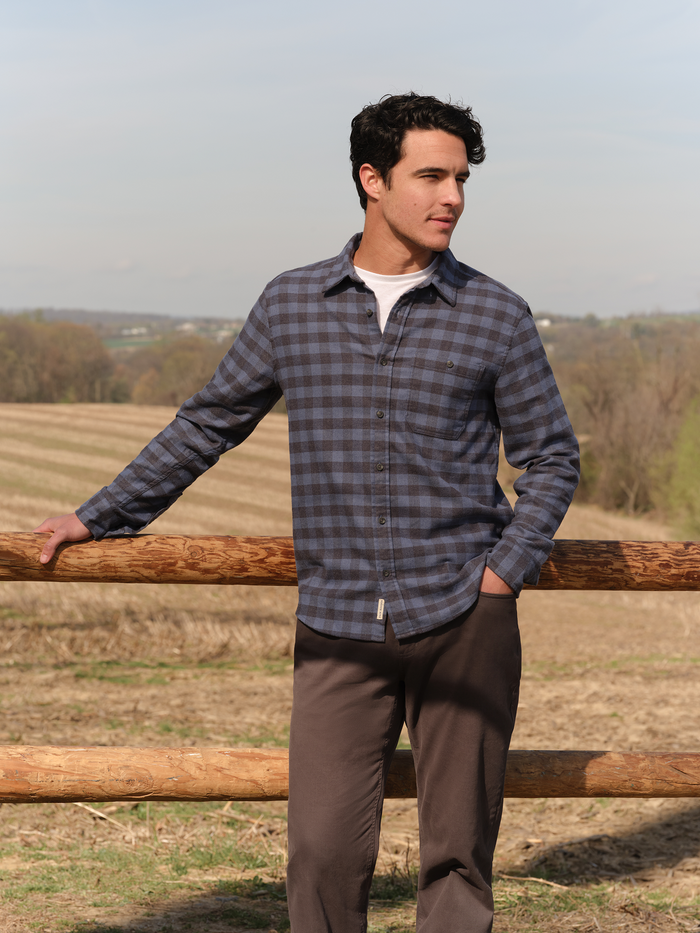 Seaside Lightweight Flannel Shirt | Blue Sky Plaid