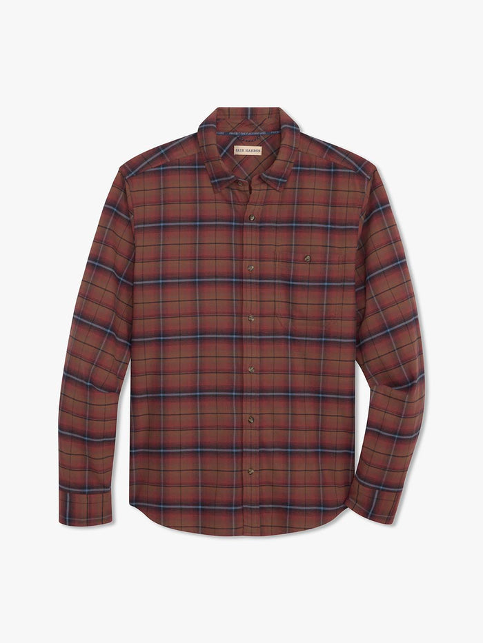 Seaside Lightweight Flannel Shirt | Burgundy Plaid