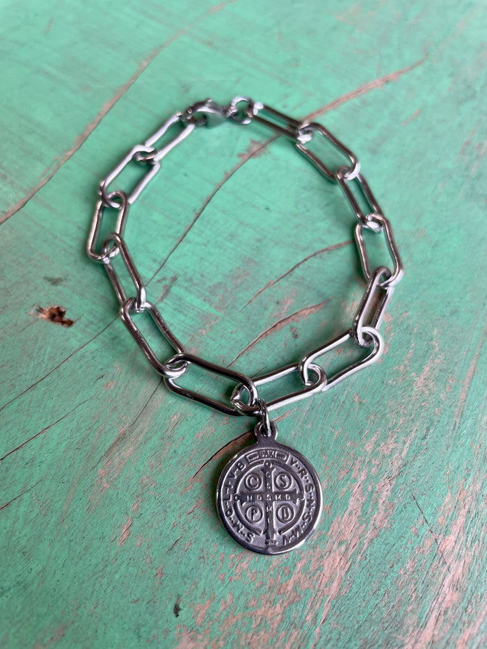 Silver Paper Clip St Benedict Big Link