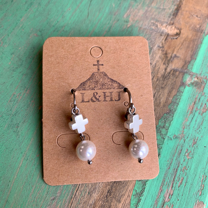 St Benedict Link Pearl Necklace Or Earrings