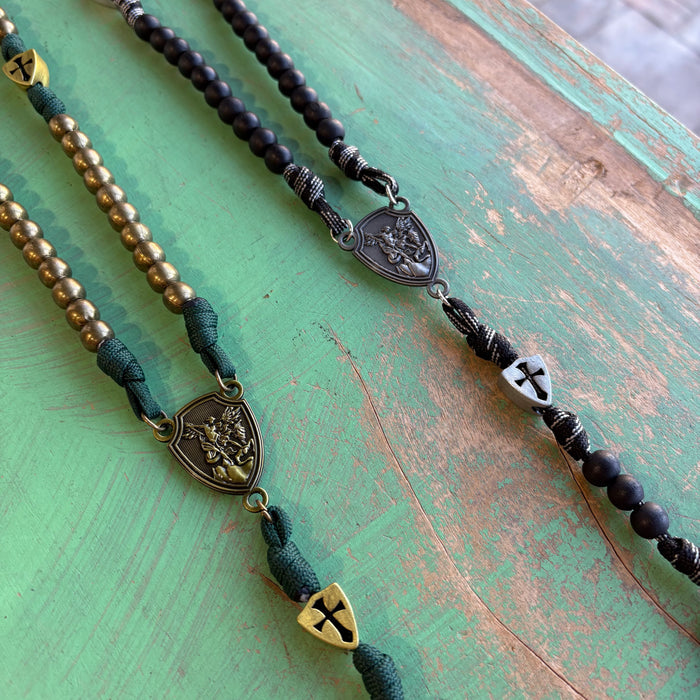St Michael Pardon Cross Paracord Rosary
