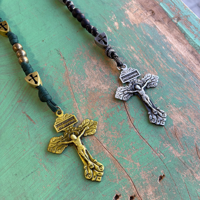 St Michael Pardon Cross Paracord Rosary